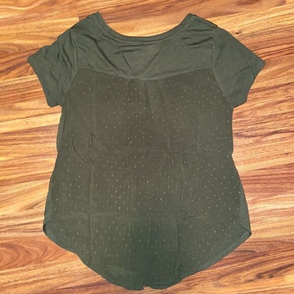 4 For $50 🎃 Sonoma Polkadot Sheer Back Tee Green Size Medium - Picture 4 of 5